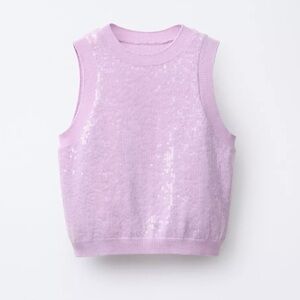 NWT Zara Sleeveless Knit Sequin Top - Size: 8 - 9 years